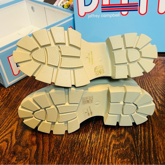 JEFFREY CAMPBELL Cream Play Pleu Rain Boots 8M Chunky Platform Ankle Chelsea NEW - Picture 4 of 7